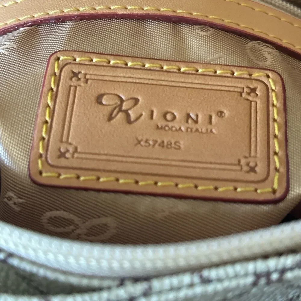 RIONI Moda Italia Signature Monogram Structured Satchel Shoulder Bag